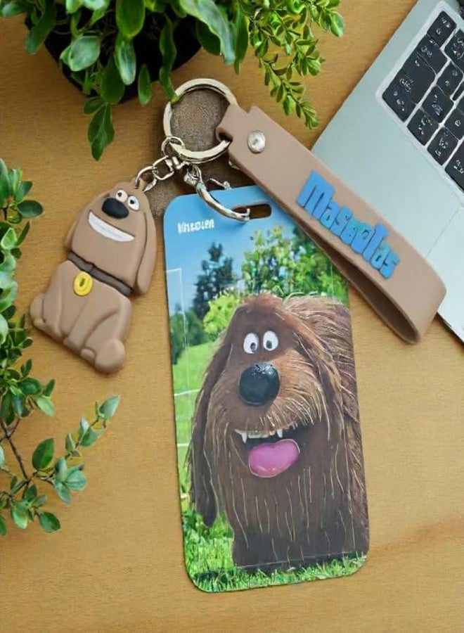 JAGMAG 1 pcs Masha and the Bear Card Holder with Keychain: Protecting Student IDs in Style,Cartoon Lanyard ID Holder, ID Badge Holder 2 Sided Name Badge Holder Keychain Lanyard for Kids (Random Desin) - Image 1