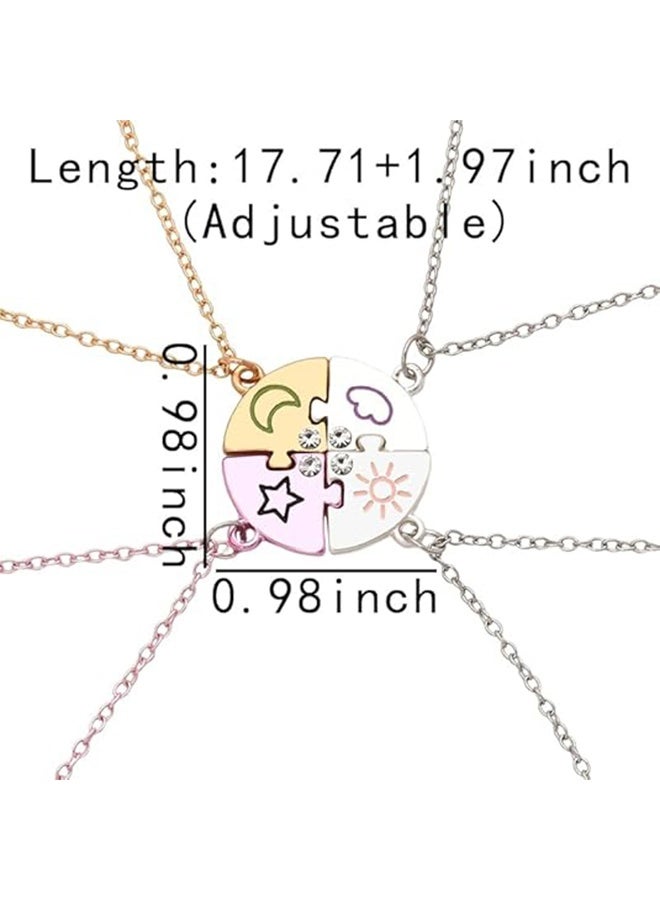GIFT Best Friend Friendship Necklaces for 3 Sisters Birthday Gifts for Big Middle Little Sister Puzzle Necklace for 3 4 Friends - Image 2