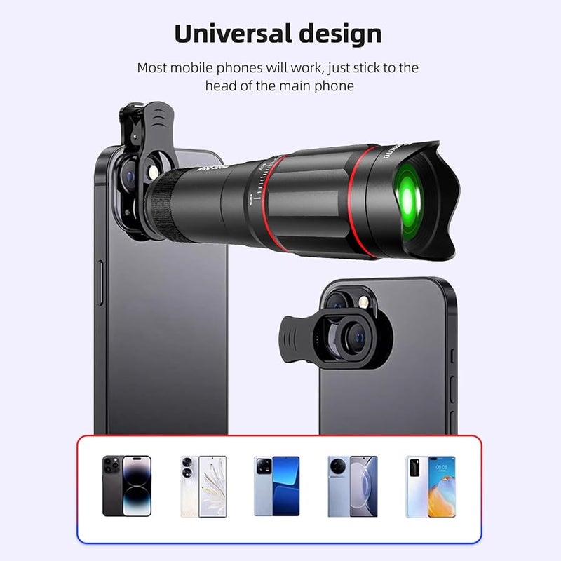 عدسة تكبير تليفوتوغرافي 25X مع مشبك وحامل لتصوير الهواتف الذكية - Image 5