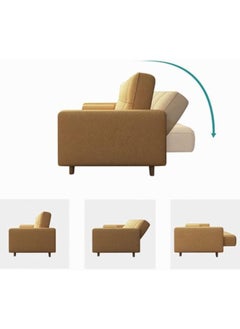 Generic Elevate Your Living Space with our Light Luxury Fabric Sofa Bed Sectional and Square Ottoman Set  - Image 2