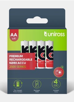 Uniross Uniross Ni-MH Rechargeable AA Battery 2500mAh (Pack of 4) 