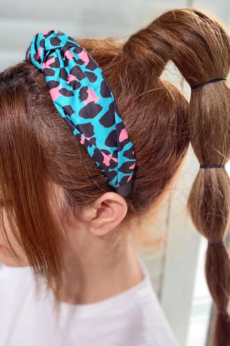 باهلس Women's Colorful Leopard Pattern Knotted Crown Hair Band