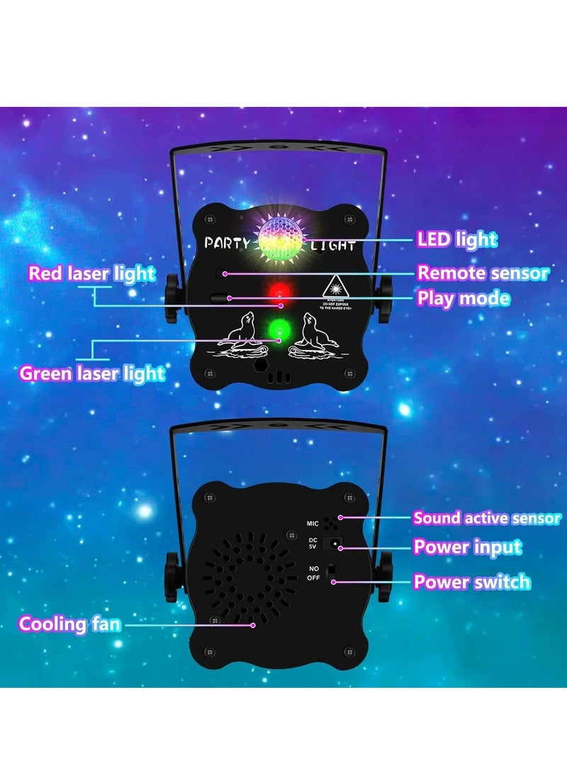 DJ Disco Stage Party Lights, Sound Activated Laser Light RGB Flash Strobe Projector with Remote Control for Karaoke Pub KTV Bar Dance Gift Birthday Wedding - Image 4