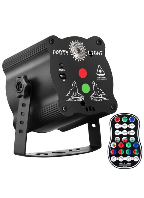 DJ Disco Stage Party Lights, Sound Activated Laser Light RGB Flash Strobe Projector with Remote Control for Karaoke Pub KTV Bar Dance Gift Birthday Wedding