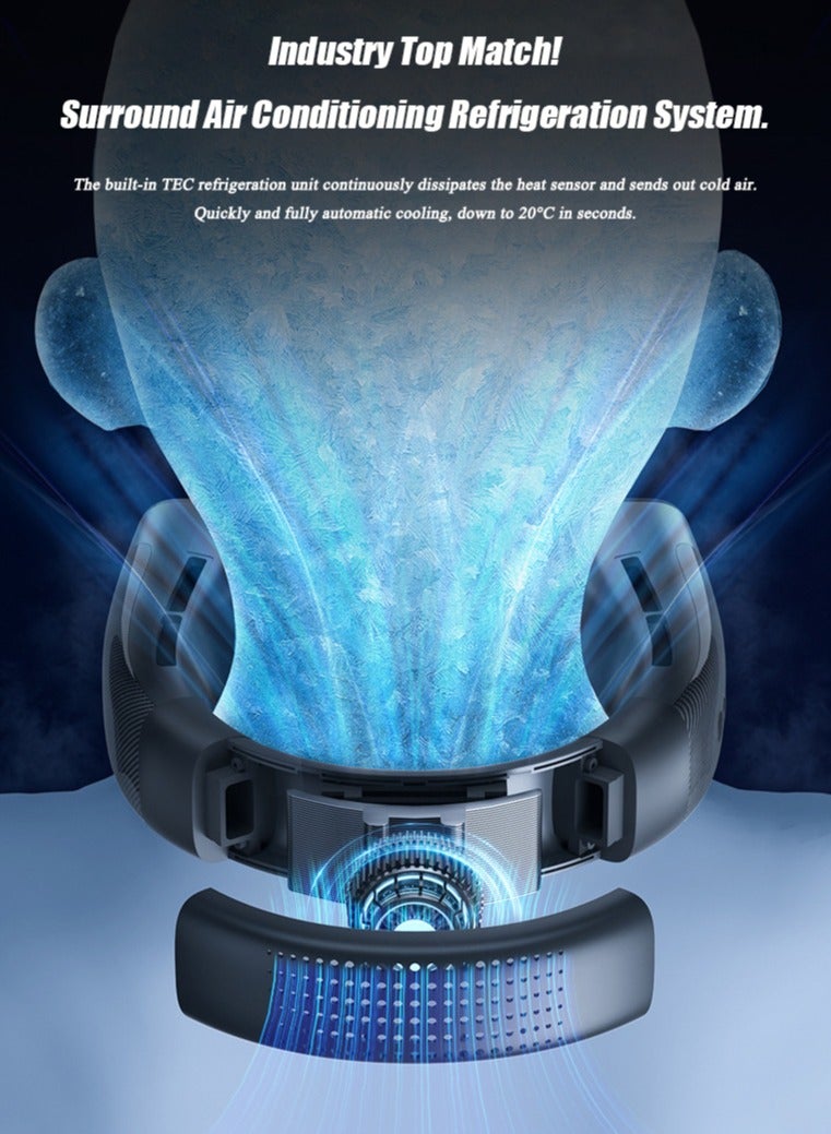 WEKOME Smart Inverter Neck Air Conditioner - 16°C Cooling in 1 Second Neck Fan - 360° Surrounding Strong Wind Portable Neck Fan - Neck Cooler Rechargeable Long Battery Life - Image 4