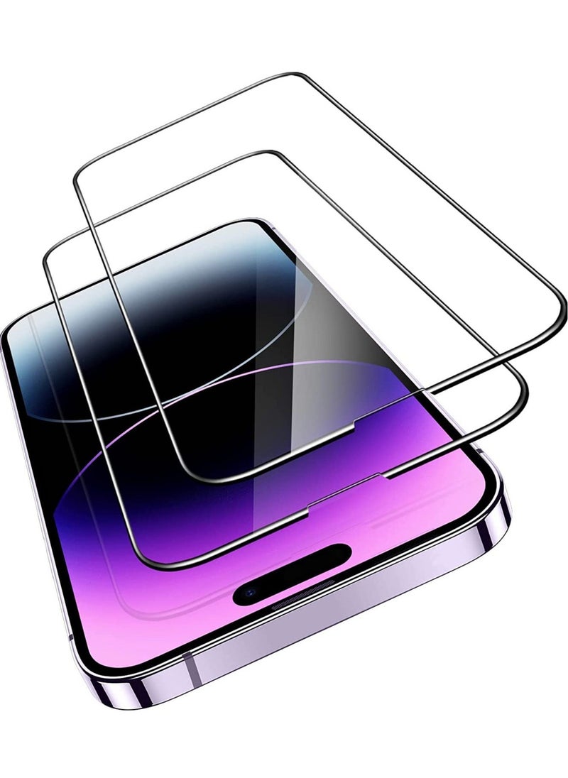 vesus iPhone 14 Pro Max Screen Protector, Ultra-Tough Tempered Glass for iPhone 14 Pro Max 6.7 inch, Easy Alignment Frame, 2 Pack - Image 1