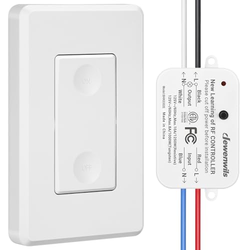 DEWENWILS Wireless Remote Light Switch, Expandable Wireless Wall Switch Kit, No Wiring, No WiFi, 100 Ft RF Range, Programmable, Remote Control Light Fixture for Lamps, Ceiling Lights, Fans - Image 1