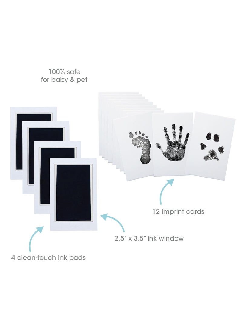 pearhead Pearhead 4Pack CleanTouch Ink Pad Kit MessFree Inkless Hand and Footprint Kit Baby Foot Printing Kit Cat and Dog Paw Print Kit Suitable for Babies and Pets  - Image 2