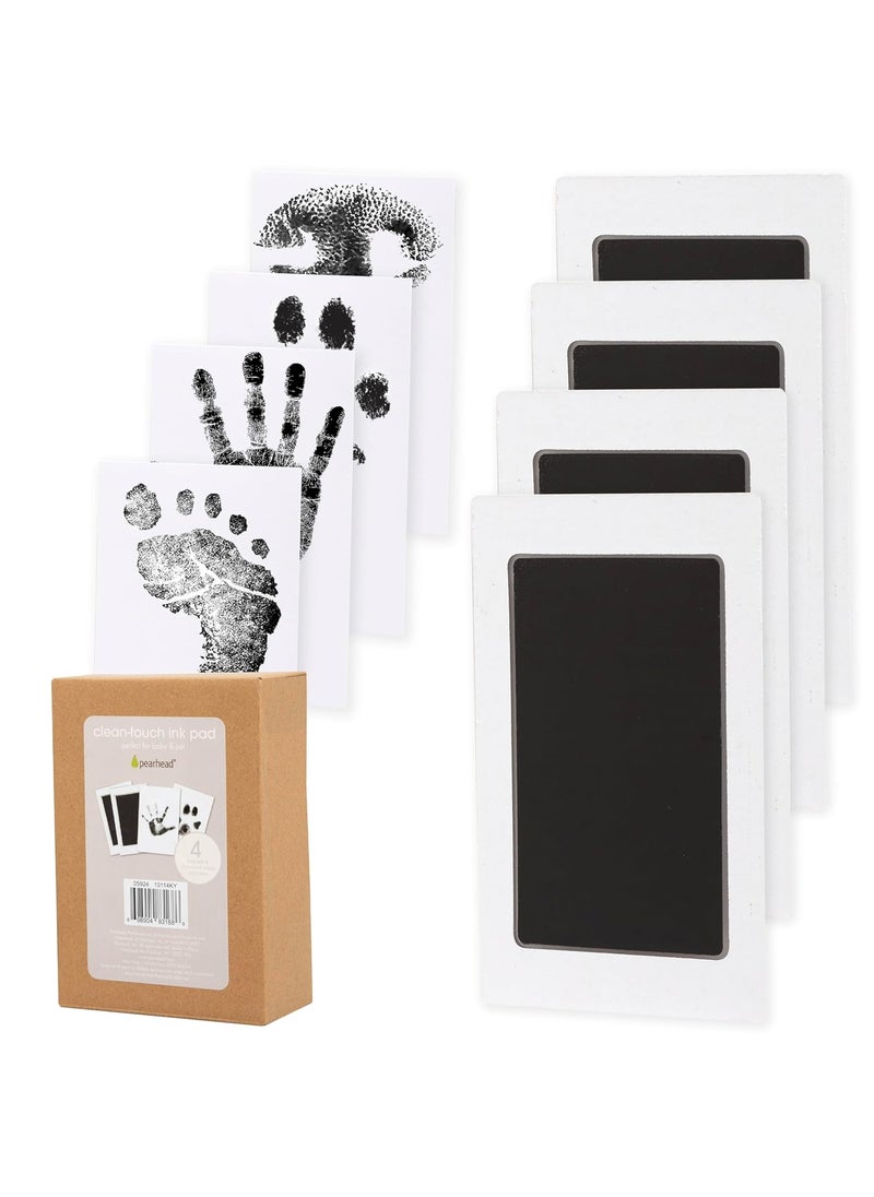 pearhead Pearhead 4Pack CleanTouch Ink Pad Kit MessFree Inkless Hand and Footprint Kit Baby Foot Printing Kit Cat and Dog Paw Print Kit Suitable for Babies and Pets  - Image 1