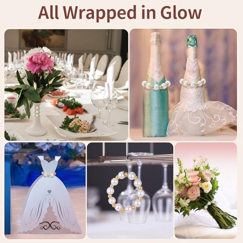 Suswillhit Pearl Napkin Rings Set of 12, Handmade Imitation Pearl Napkin Rings, Napkin Holder Tabletop Decor for Dinning Table Setting, Party, Wedding, Family Gatherings (Gold) - Image 5