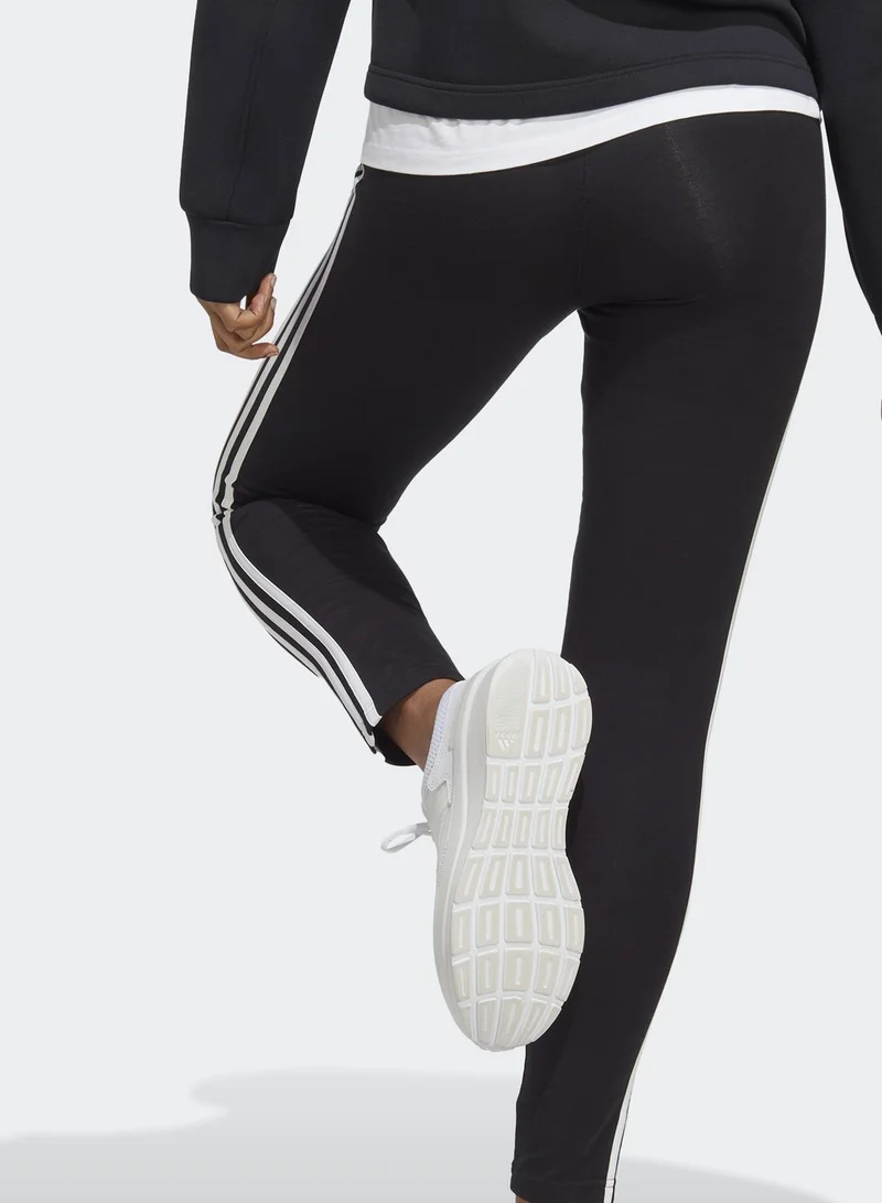 adidas بنطال رياضي أساسي بخصر عالي وشعار الماركة