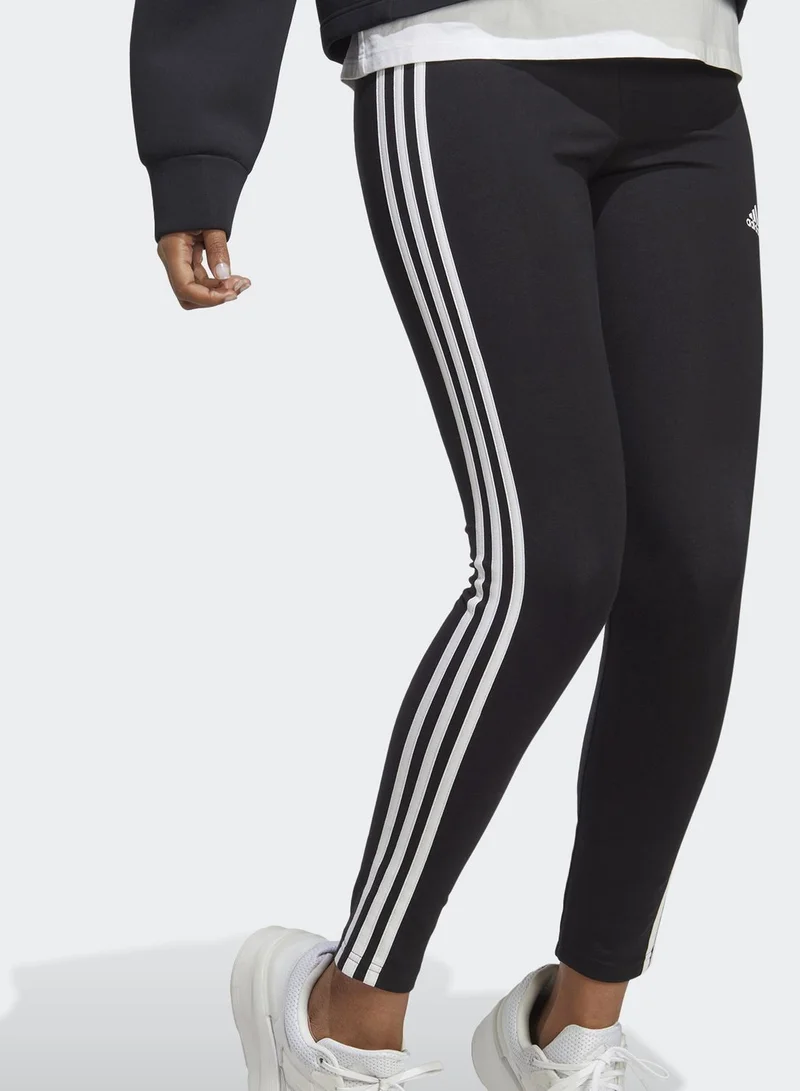 adidas بنطال رياضي أساسي بخصر عالي وشعار الماركة