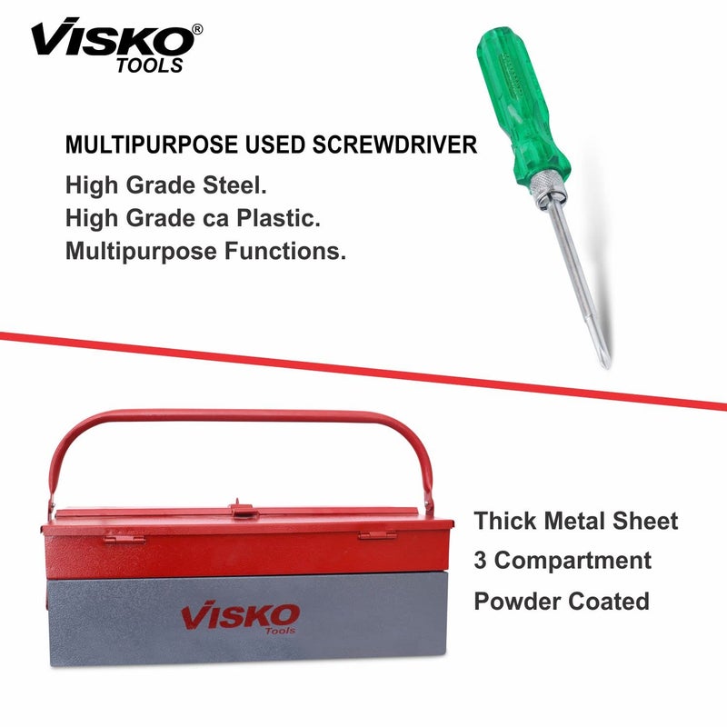 Visko Tools VISKO 829 Hand Tools Set of 27Pcs With 3 Pliers Hammer Spanners 6Pcs Tool Box Screwdrivers 6Pcs Allen Keys 9Pcs CClamp Multicolor Combo Pack - Image 5