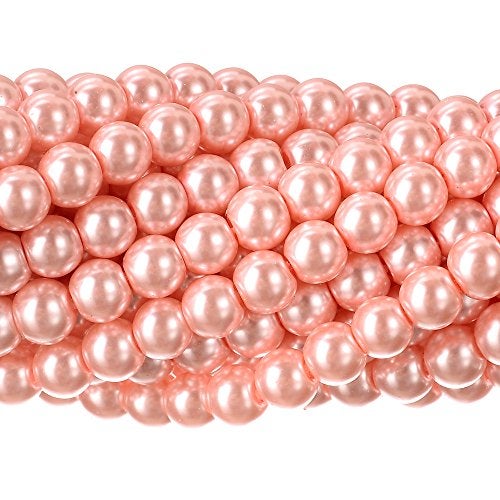 RUBYCA 200Pcs Czech Tiny Satin Luster Glass Pearl Round Beads Jewelry Making 4mm Light Rose Pink - Image 1