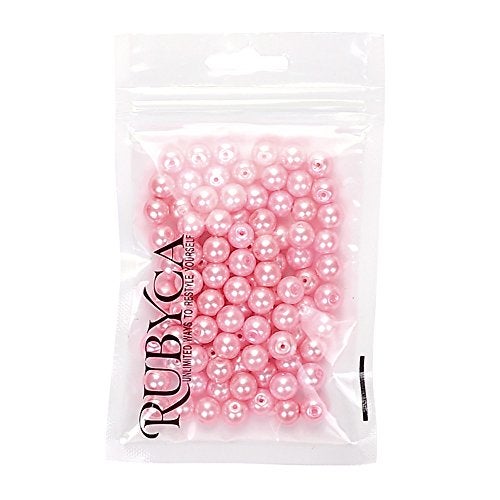 RUBYCA 200Pcs Czech Tiny Satin Luster Glass Pearl Round Beads Jewelry Making 4mm Light Rose Pink - Image 2