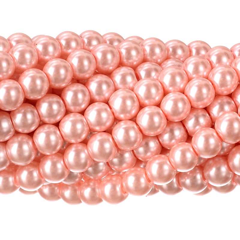 RUBYCA 200Pcs Czech Tiny Satin Luster Glass Pearl Round Beads Jewelry Making 4mm Light Rose Pink - Image 5