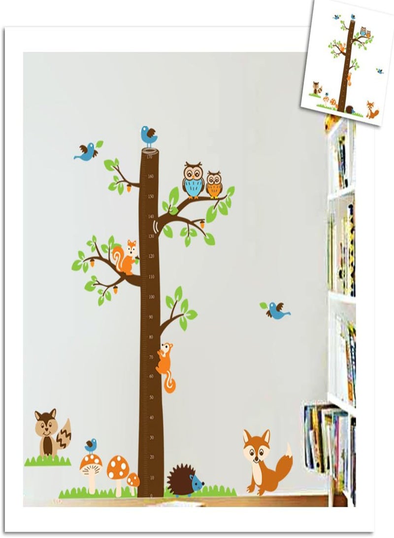 GGOOT removable cycle-usable cartoon wall sticker for kid's bedroom animal Height Chart in Nursery Children Room colourful Wall Decal for house home mural Décor height meter wallpaper - Image 5