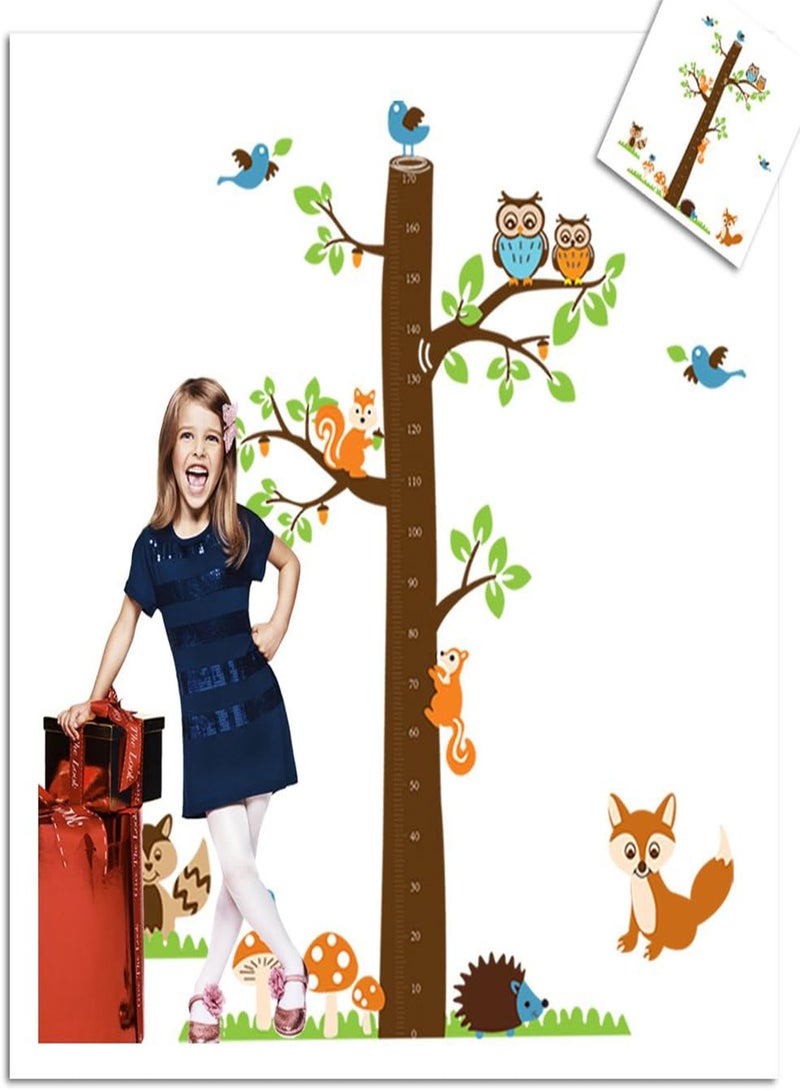 GGOOT removable cycle-usable cartoon wall sticker for kid's bedroom animal Height Chart in Nursery Children Room colourful Wall Decal for house home mural Décor height meter wallpaper - Image 2