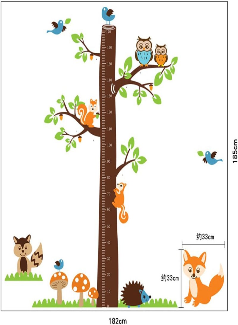 GGOOT removable cycle-usable cartoon wall sticker for kid's bedroom animal Height Chart in Nursery Children Room colourful Wall Decal for house home mural Décor height meter wallpaper - Image 3