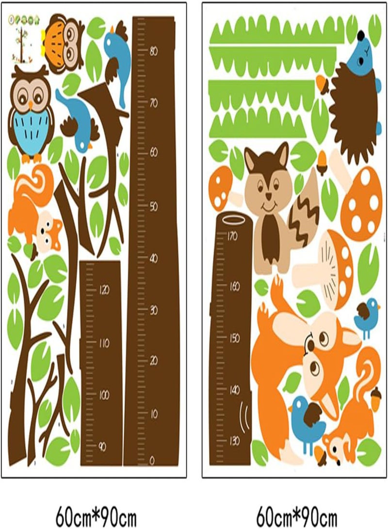 GGOOT removable cycle-usable cartoon wall sticker for kid's bedroom animal Height Chart in Nursery Children Room colourful Wall Decal for house home mural Décor height meter wallpaper - Image 4