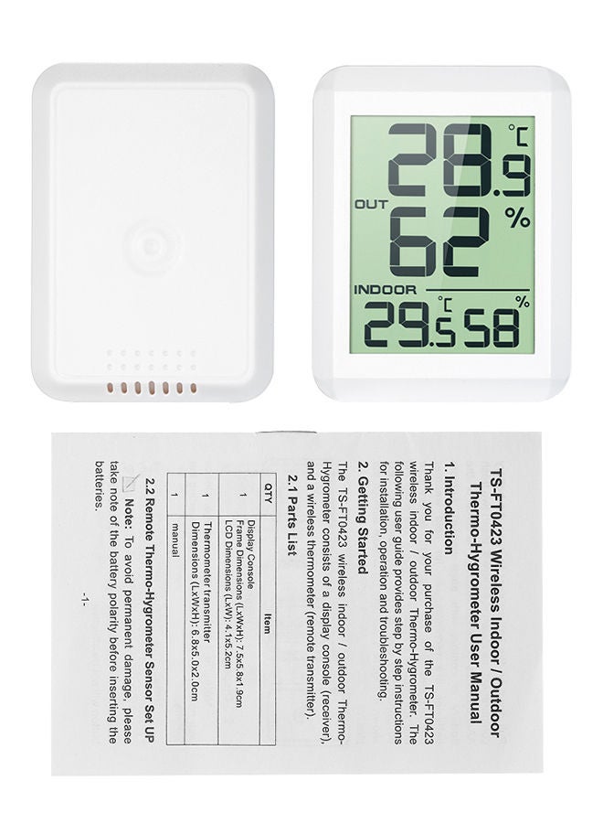 NIBEMINENT Wireless Mini LCD Digital Thermometer White - Image 3