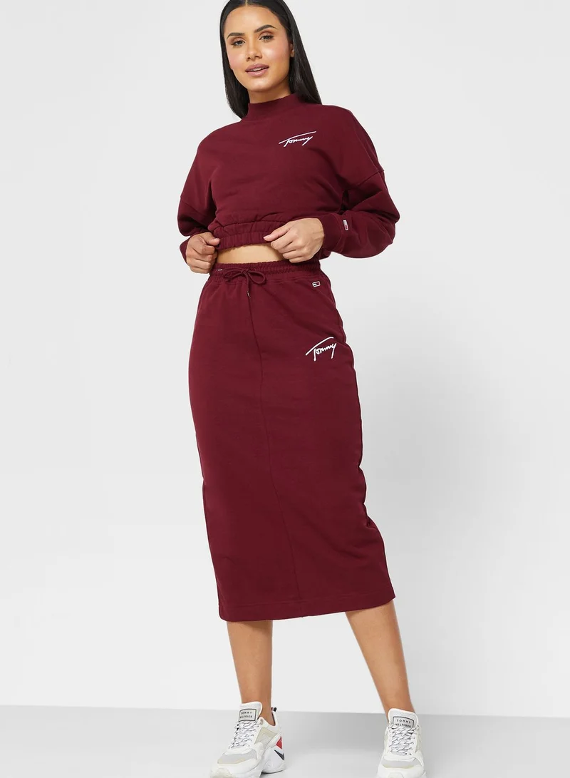 TOMMY JEANS High Neck Logo Crop Sweatshirt