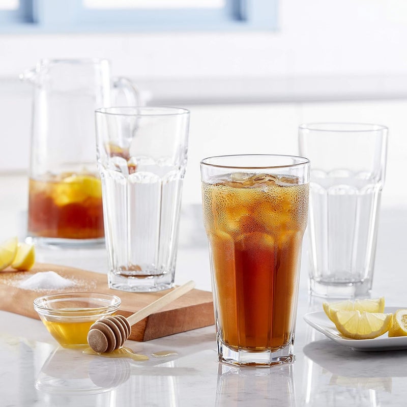 BINZO 500 ml Big Glass Set of 6 for Mocktail Cold Drinks Cocktails Ice Tea Shake Juice Water Drinking Glasses Stackable Heavy Tumbler Glassware for Home Everyday Use - Image 5