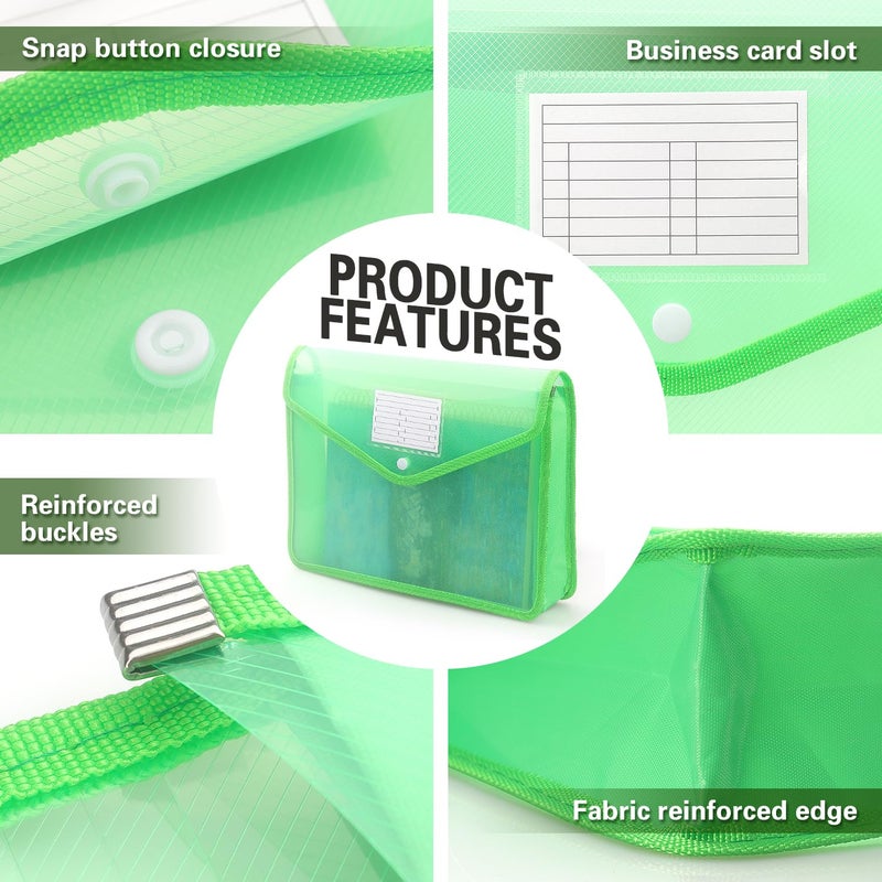 Tamaki Plastic Expanding File Folder, Transparent envelopes with Snap Closure, No Dividers, Large Capacity, Fit Letter/A4 Size (Green) - Image 4