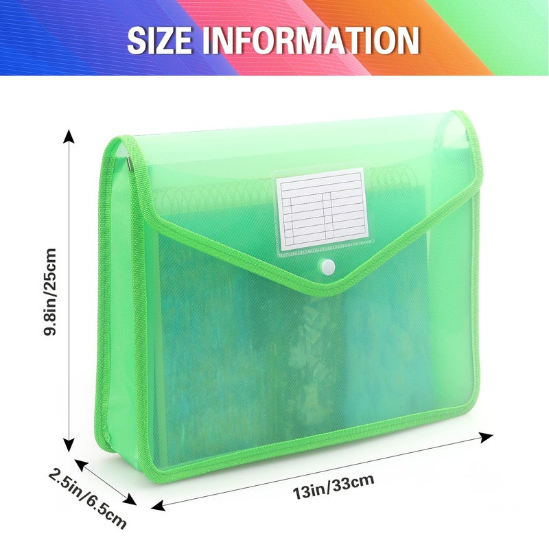 Tamaki Plastic Expanding File Folder, Transparent envelopes with Snap Closure, No Dividers, Large Capacity, Fit Letter/A4 Size (Green) - Image 2