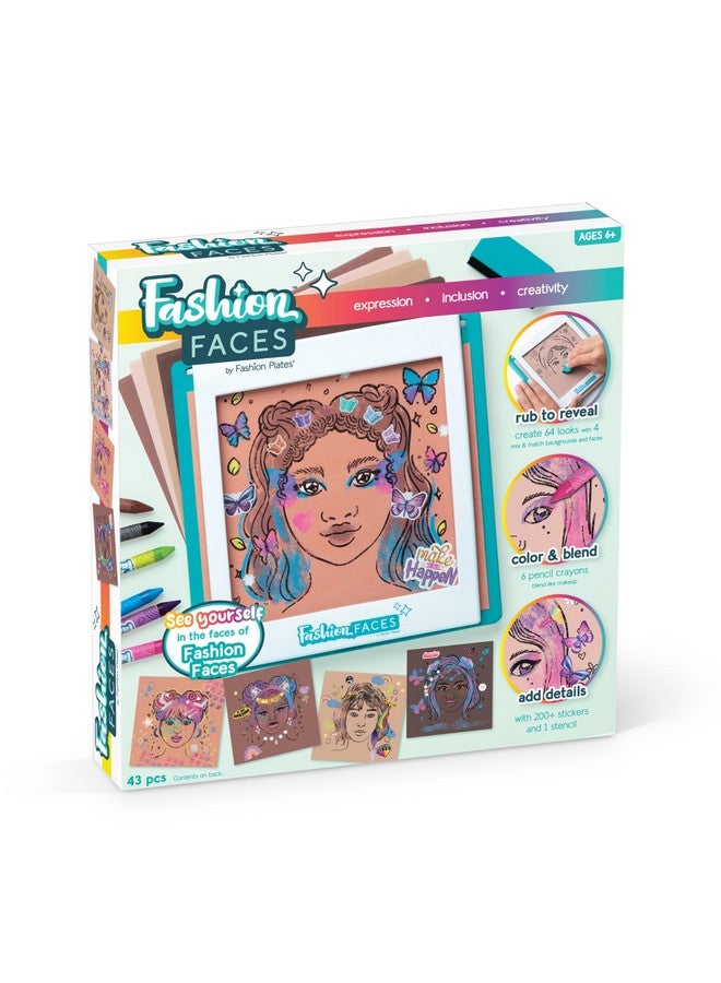 PlayMonster Fashion Faces Mix & Match Fashion Designer Kit for Girls, Kids Arts & Crafts Ages 6+, Girls’ Fashion Hair & Makeup Looks, Gifts for 6 Year Old Girl, Toys for Girls, Little Girl Gifts, Fashion Plates - Image 1