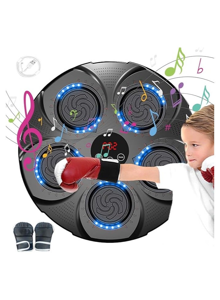 آلة ملاكمة موسيقية ذكية مع شاشة عرض ولمبات LED - 4 مستويات سرعة، أوضاع إضاءة متعددة، تُثبت على الحائط، تشمل قفازات، للأطفال والكبار 🎯🥊 - Image 5