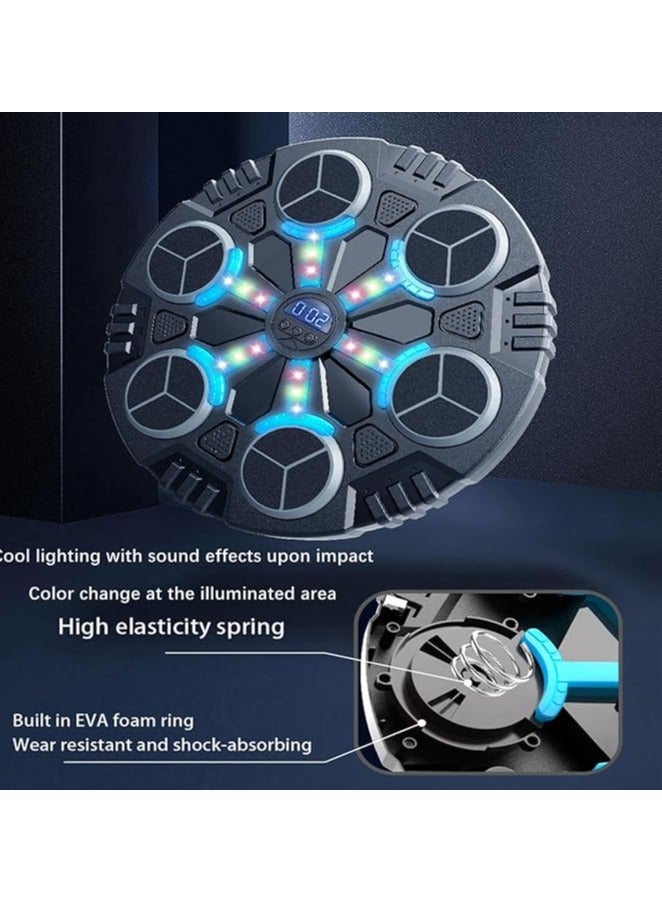آلة ملاكمة موسيقية ذكية مع شاشة عرض ولمبات LED - 4 مستويات سرعة، أوضاع إضاءة متعددة، تُثبت على الحائط، تشمل قفازات، للأطفال والكبار 🎯🥊 - Image 3
