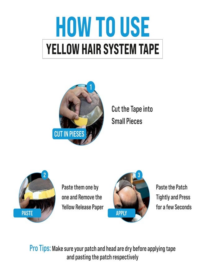 SAFEHOLD Hair Patch Yellow Tape | Ultra Hold Double-Sided Waterproof Tape for Wigs and Hair Patches | Cotton-Cloth Adhesive with Maximum Hold up to 2 Weeks | 1 Inch x 20 Yards - Image 4