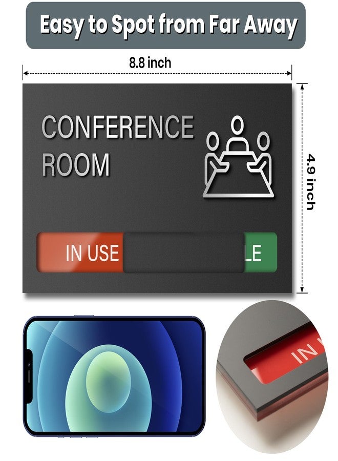 EliteSign Conference Room Sign - In A Meeting Sign for Office Door, Do Not Disturb, In Use/Available Slider Indicator for Office Tell Whether Meeting Room is In Session - Image 2