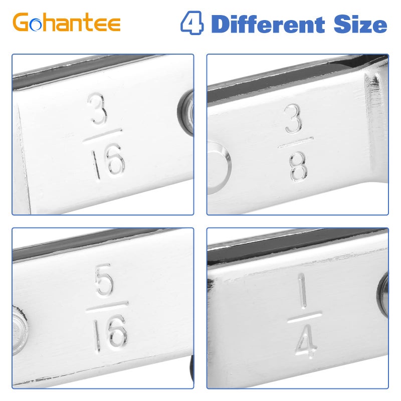 gohantee Hvac Service Wrench Tools Air Conditioner Valve Ratchet Wrench 3/16â€ to 3/8â€ 5/16'' x 1/4'' with 2 Hexagon Bit Adapter Kit for Air Refrigeration Tools and Equipment Repair Tools Clearance - Image 2