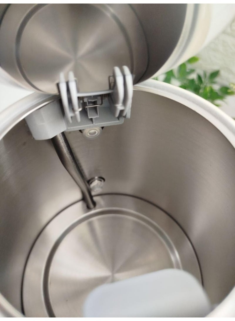 Uakeen Style Kettle, 2 L Capacity With Water Level Indicator, 360 Swivel Base, Anti-Slip Feet, Soft,2200w Opening Lid, Stainless Steel, Cream, - Image 3