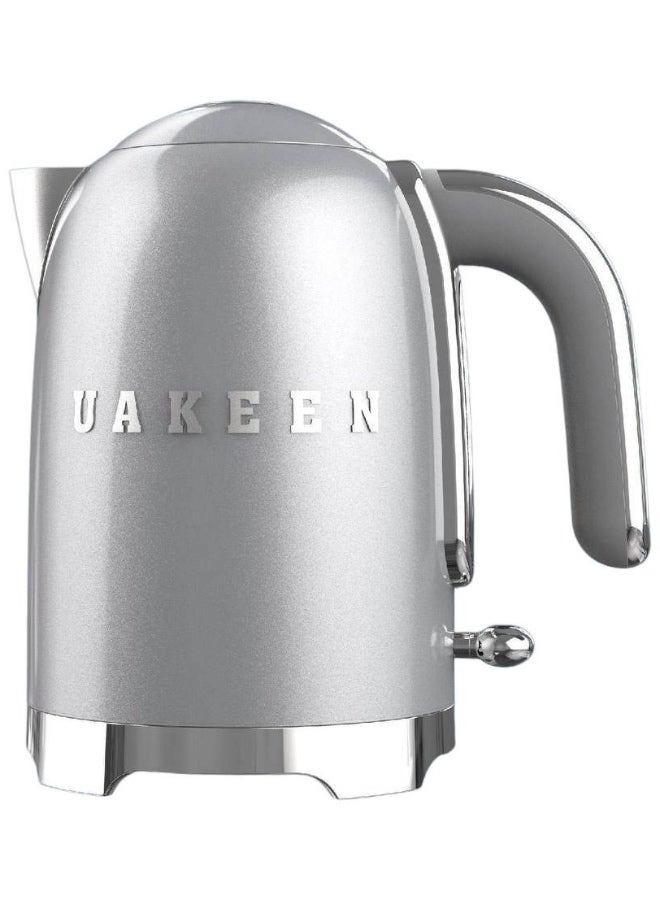 Uakeen Style Kettle, 2 L Capacity With Water Level Indicator, 360 Swivel Base, Anti-Slip Feet, Soft,2200w Opening Lid, Stainless Steel, silver, - Image 5
