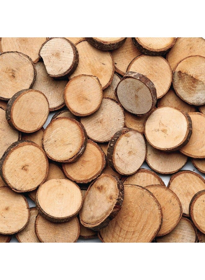 Colorations Natural Wood Craft Rounds 50 Pieces W Bark 1 34 Inch To 2 38 Inches Recycled Branches Smooth Arts & Crafts Nature - Image 1
