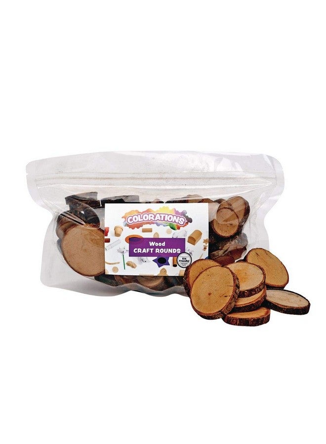 Colorations Natural Wood Craft Rounds 50 Pieces W Bark 1 34 Inch To 2 38 Inches Recycled Branches Smooth Arts & Crafts Nature - Image 2