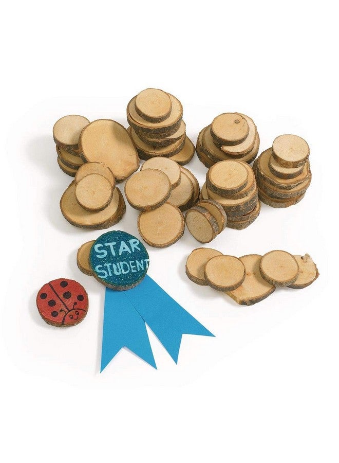 Colorations Natural Wood Craft Rounds 50 Pieces W Bark 1 34 Inch To 2 38 Inches Recycled Branches Smooth Arts & Crafts Nature - Image 5
