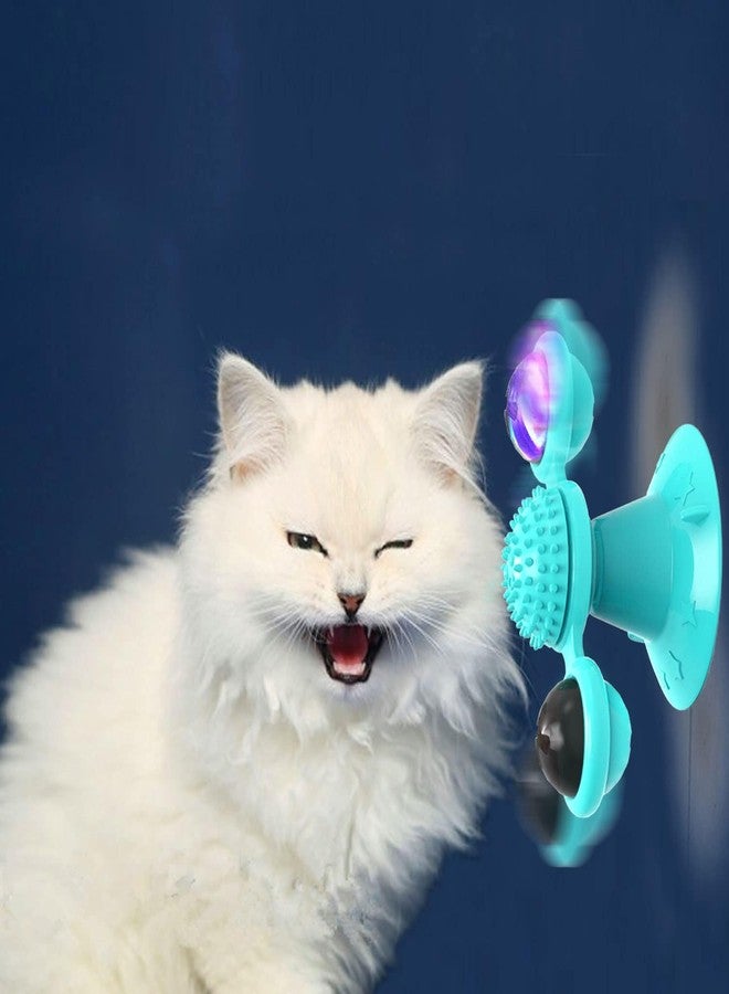 GBSYU Interactive Windmill Cat Toys with Catnip : Cat Toys for Indoor Cats Funny Kitten Toys with LED Light Ball Suction Cup‖Cat Nip Toy for Cat chew Exercise - Image 1