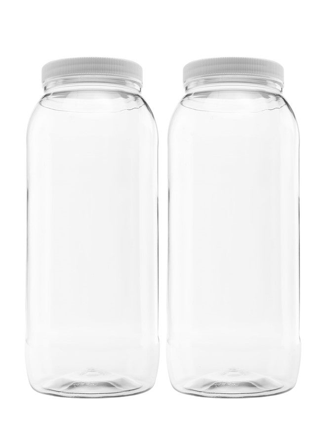 CLEARVIEW CONTAINERS Plastic Storage Jars with Leak Proof Lids, BPA Free, Hand Wash Only (128oz, 2PK White) - Image 1