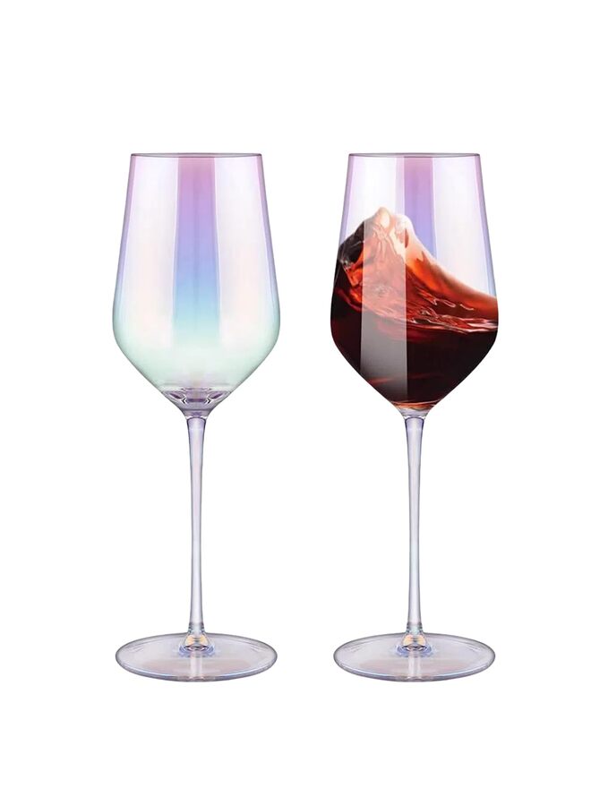 Wine Glasses, Gift | Set of 2 | Rose Blush Colored 18oz Slanted Glassware, Tall Stemmed Glass, Gifts Wife, Girlfriend, Women, Birthday, Wedding, Mother's Day, Anniversary - Image 1