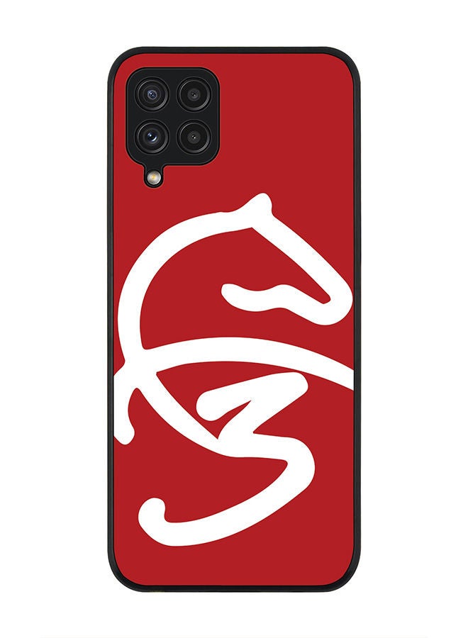Stylizedd Rugged Black edge case for Samsung Galaxy A22 (LTE/4G)  Slim fit Soft Case Flexible Rubber Edges Anti Drop TPU Gel Thin Cover -  Faz3 Style Red - Image 1