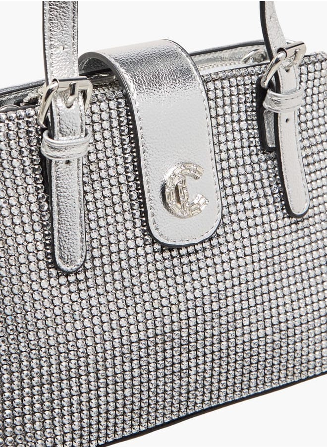 Le Confort Women Embellished Tote Bag with Zip Closure and Detachable Strap  - Image 5