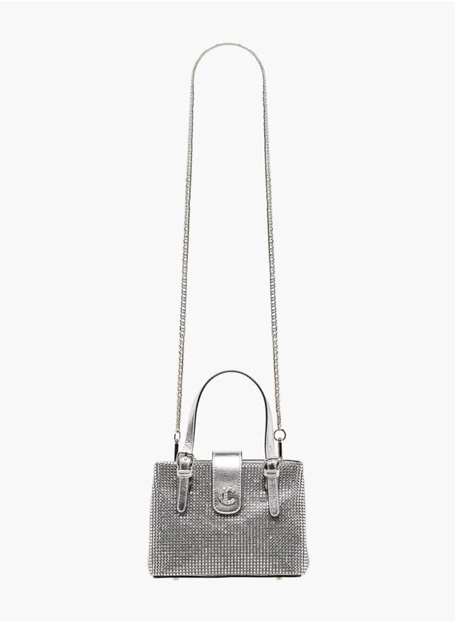 Le Confort Women Embellished Tote Bag with Zip Closure and Detachable Strap  - Image 2