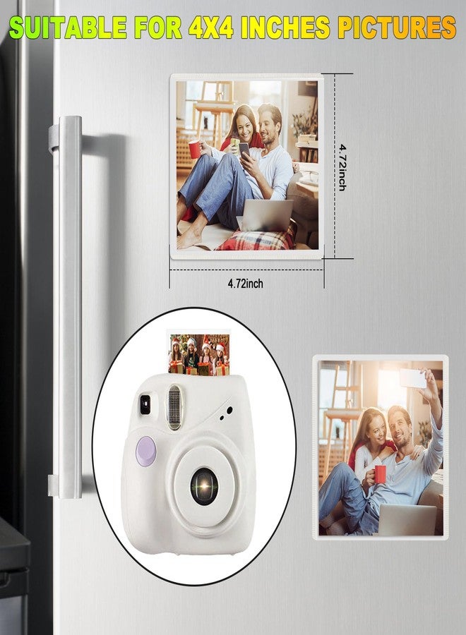 CHUNNIAO White Magnetic Picture Frame 4X4 for Refrigerator,12 Pieces Square Photo Magnets Sleeves for Fridge and Whiteboard,Locker - Image 4