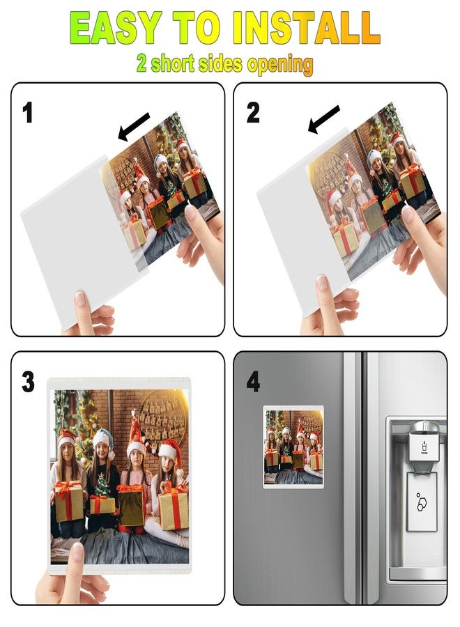 CHUNNIAO White Magnetic Picture Frame 4X4 for Refrigerator,12 Pieces Square Photo Magnets Sleeves for Fridge and Whiteboard,Locker - Image 2