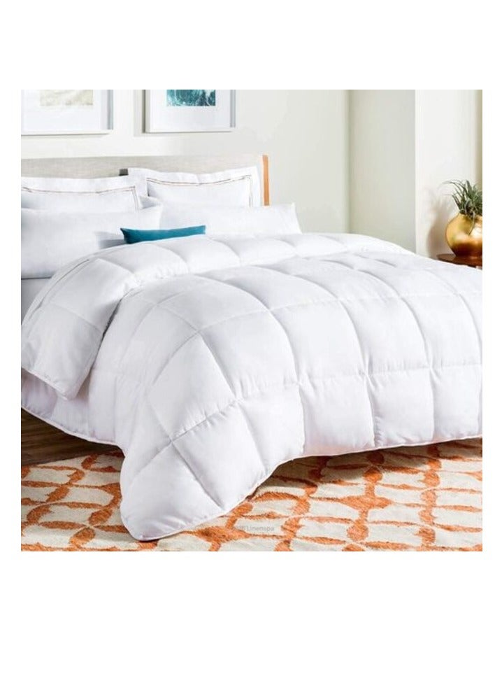 DEEP SLEEP Every Night Deep Sleep White Stripe Microfiber Quilt 85 GSM White (King - W 220 X L 260) - Image 1