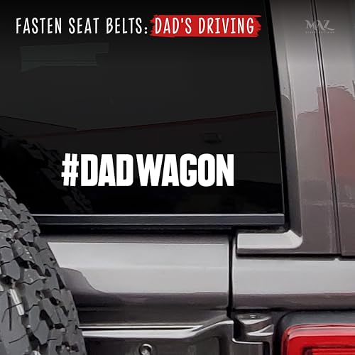 MAZ DISTRIBUTIONS Dad Wagon Sticker Vinyl Dad Wagon Sticker for Car Truck SUV Wagon and Van Long Lasting Indoor and Outdoor Use Removable Waterproof Decal MAZ 450 White - Image 5